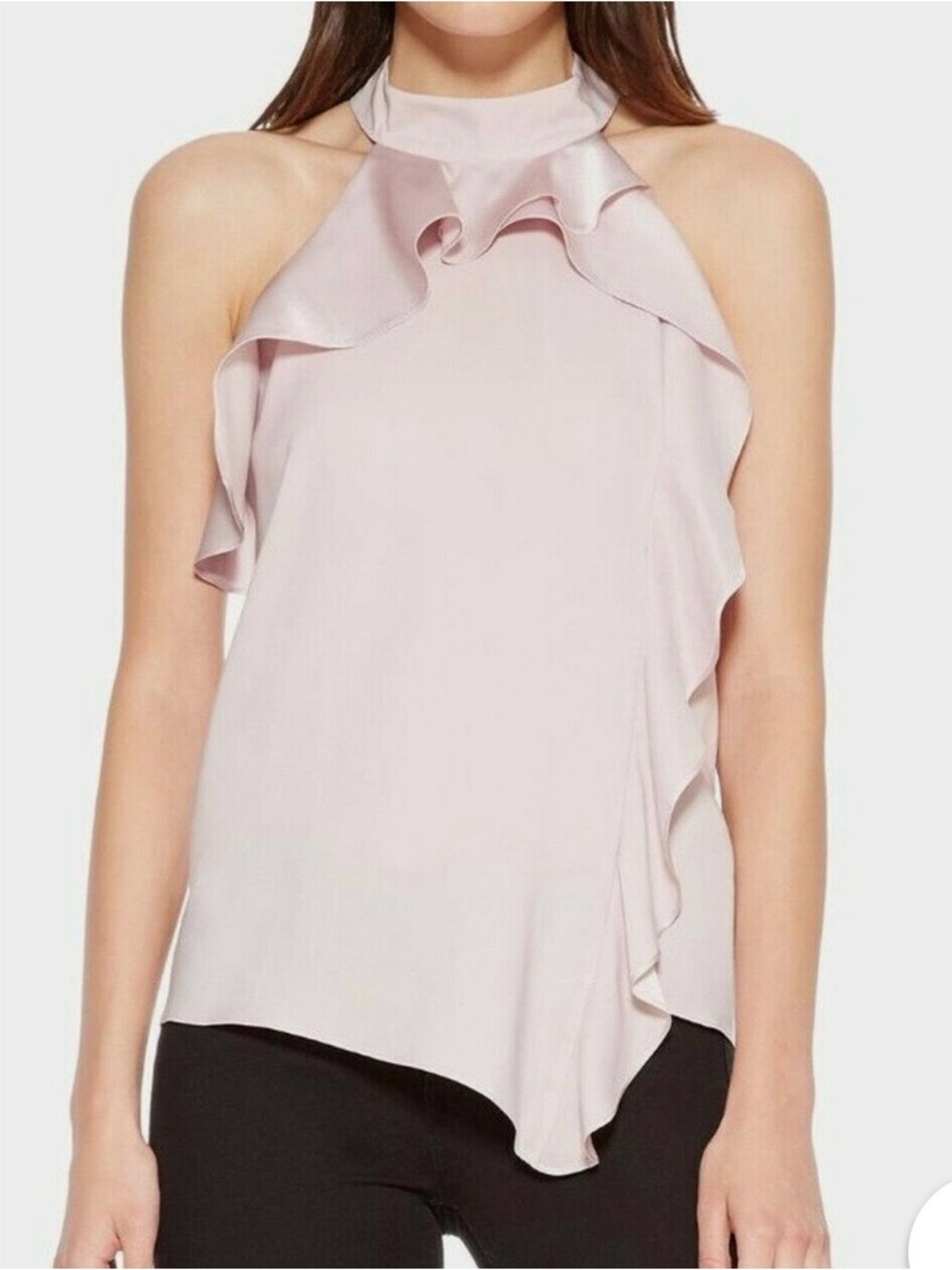 Parker Blush Pink Halter Ruffle Camisole